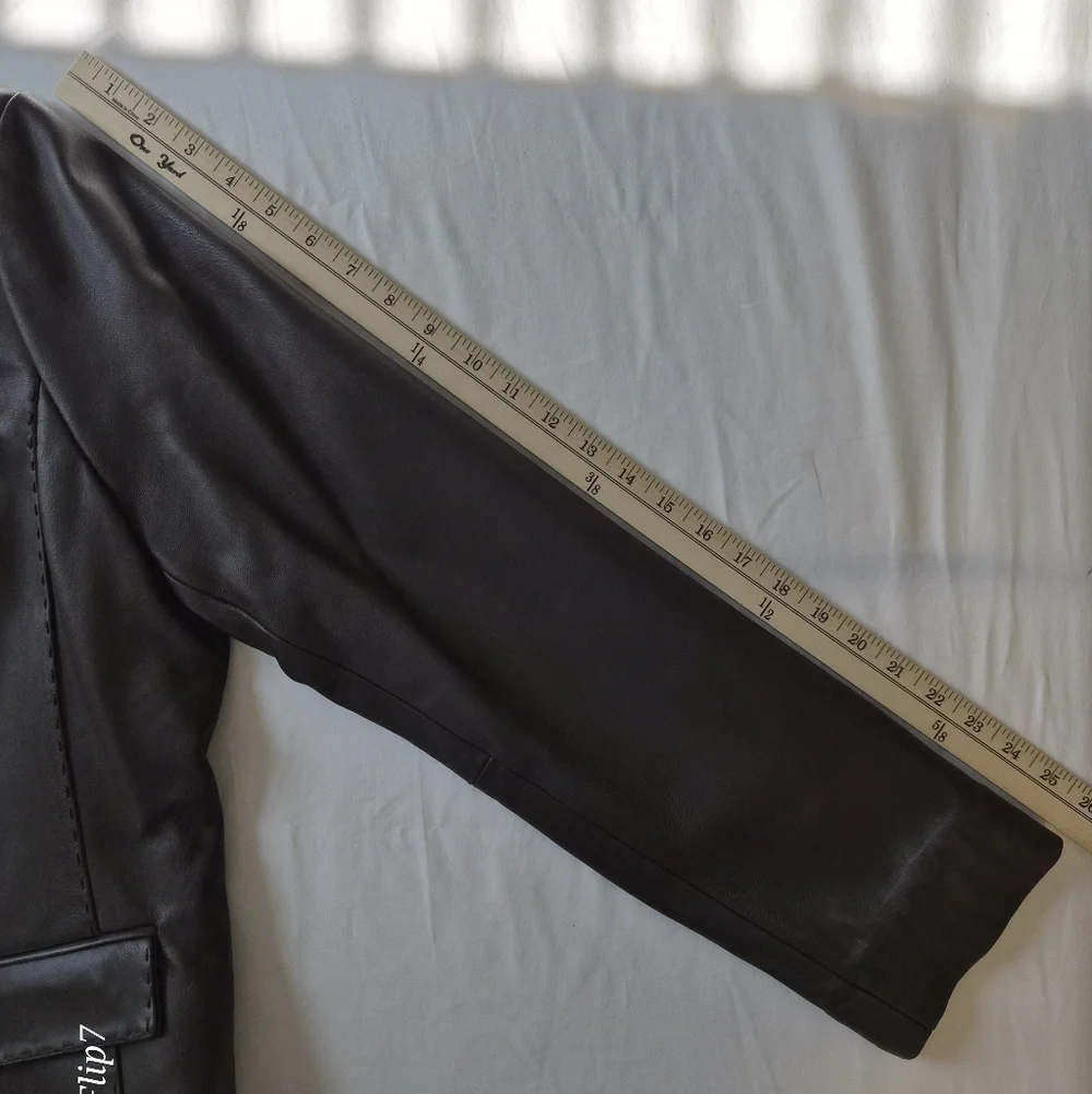 ​Sonoma Life + Style XL Brown Lambskin Leather Blazer Jacket - Soft & Classic - Picture 8 of 8